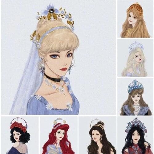 Nordic Fashion Girl Queen Princess Portrait Canvas Painting Posters Prints Modern Minimalist Wall Art Picture Home Decor Cuadros