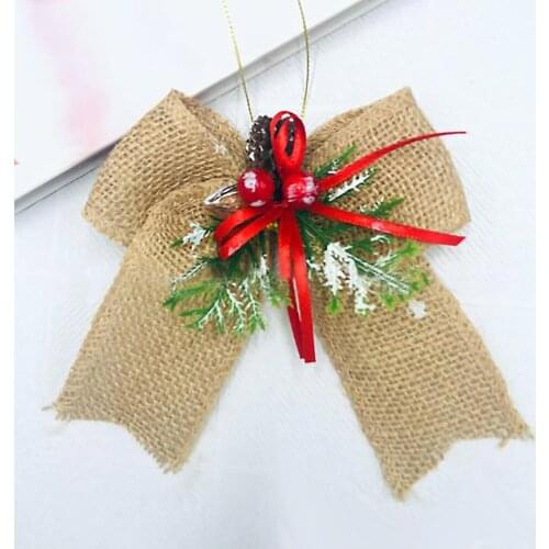 Holiday Decorative Bows Treetopper For Xmas Tree Hanging Decoration 13x15CM Home Craft Christmas Ornament Bowknot