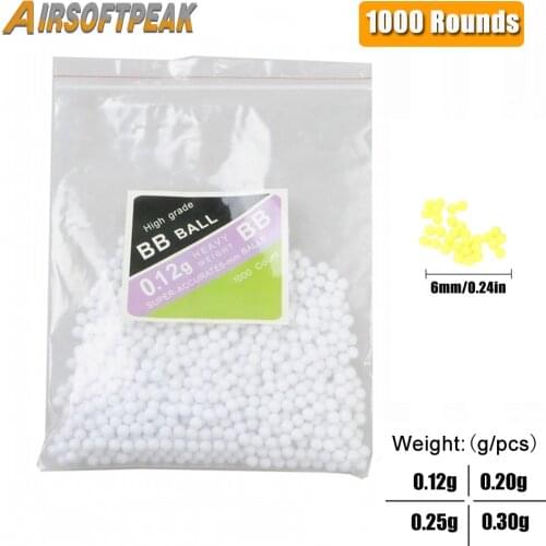 1000pcs/bag Airsoft 0.12/0.2/0.25/0.3g BB Strikeball Strike Ball Tactical Paintball Accessories Military Hunting Shooting Balls