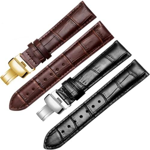 CICIDD Slub Pattern Cow Leahter Strap 16 18 19 20 21 22 23 24mm Wristband Replace Tissot Mens Watch Accessories Black Brown