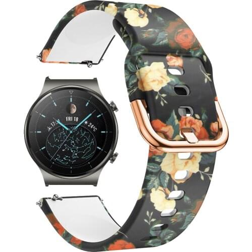 Printing Silicone Strap For HUAWEI WATCH GT 2 Pro/GT 2E/2 46MM Smart Watch Band 22MM Replaceable Bracelet For Honor Magic Correa