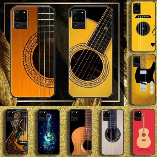 Luxury Guitar Music Phone case For Samsung Galaxy Note 4 8 9 10 20 S8 S9 S10 S10E S20 Plus UITRA Ultra black soft cover tpu