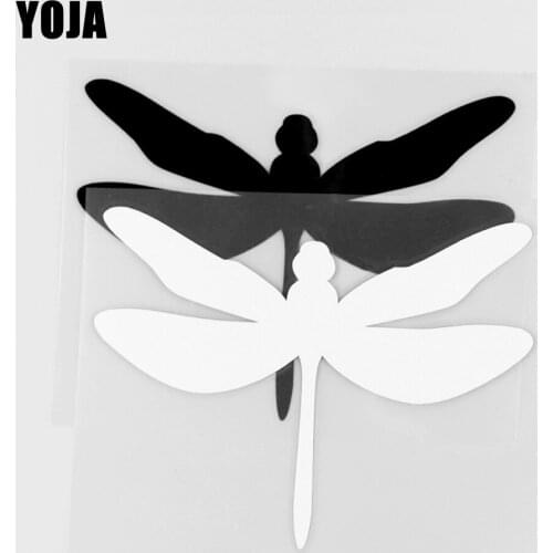 YOJA 12.4×9.4CM Flying Dragonflies Cartoon Vinyl Decal Animals Car Stickers Pattern Black/Silver 19C-0192