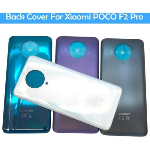 100% New Original Battery Back Cover Glass Rear Door Replacement Housing With Glue Adhesive For Xiaomi MI Poco F2 Pro