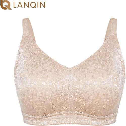 Womens Full Coverage Floral Jacquard Wire free Unlined Lift Comfort Plus Size Bra Breathable Soft