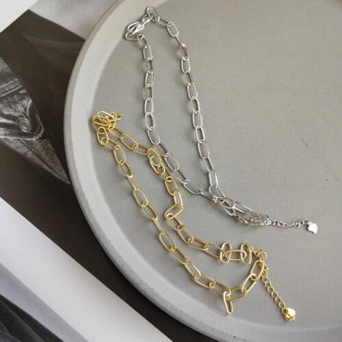 925 sterling silver crude chain chokers necklace Industrial wind simple wild elegant necklace for women festival jewelry