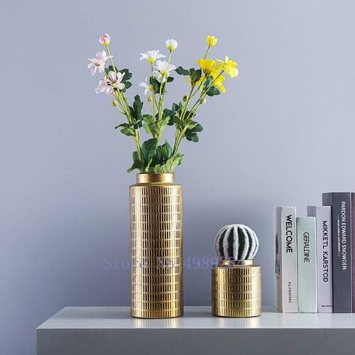 Gold ceramics Flower vase home wedding decor new ceramic vase luxury flower pots planters centerpiece gift