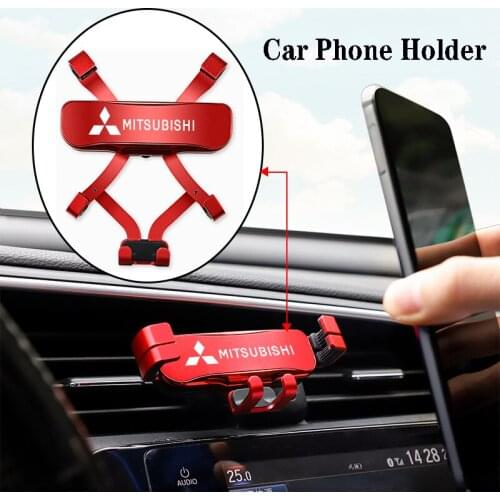 1Pcs Zinc Alloy Gravity Car Mount Mobile Phone Holder For Mitsubishi ASX Lancer Pajero Outlander L200 EVO Lancer EX Pajero