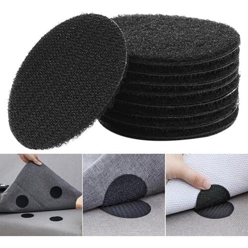 10 Pairs Anti Curling Carpet Tape Rug Gripper Velcro Secure the Carpet Sofa and Sheets in Place and Keep the Corners Flat 6cm