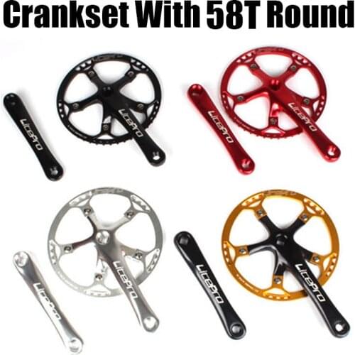 130BCD 58T Round Chain Rng with 170MM AL60 Aluminum Crank Super-light BMX Folding Bike Bicycle Square Crankset with Cranks