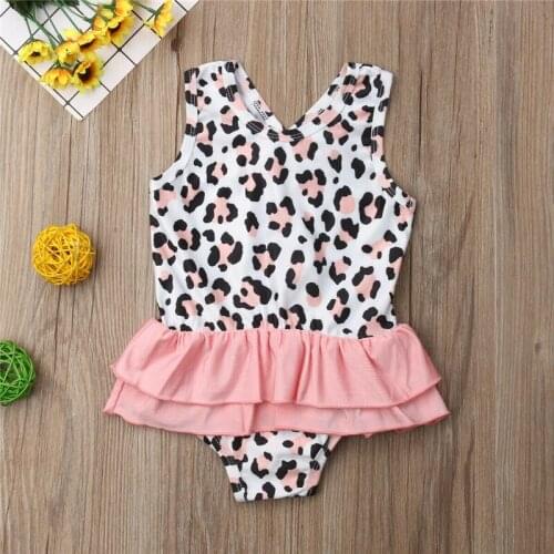 2021 Toddler Kids Girls Leopard One-piece Swimsuit Girl Tankini Swimwear Swimsuits Bikini Bathing Suit