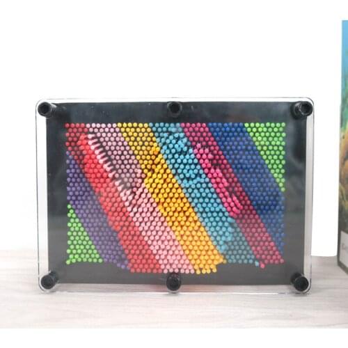 3D Stereo Variety Needle Painting Creative Childrens Toy Hand Model Office Decoration Plastic Handprint Rainbow Seven Colors