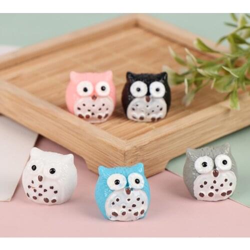 5Pcs Micro Landscape Owl Doll Resin Fairy Home Garden Decoration Ornaments Bird Miniature Figurines