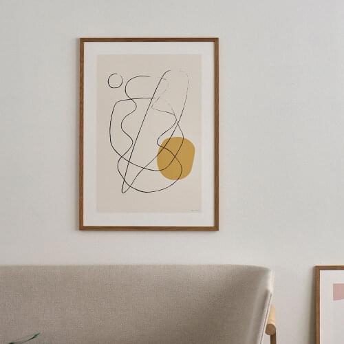 Minimalist line abstract echo poster black and white wave canvas painting art print Nordic mural living room home decoration