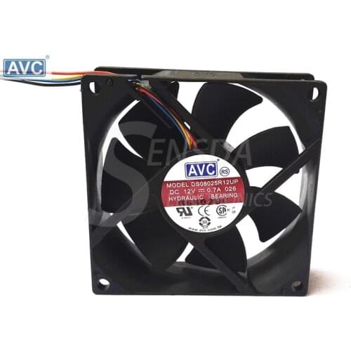For AVC 8025 DS08025R12UP 80mm 8cm DC 12V 0.7A 4Wire Computer case CPU Cooler Cooling Fan