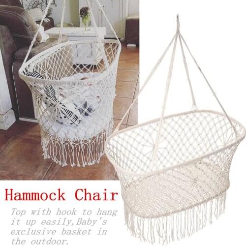 Cotton Rope Tassel Hammock Chair Swing Hammock Children Rocking Sleep Bed Indoor Outdoor Hanging Sest Child Swing Seat