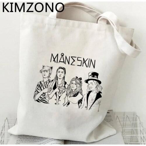 Maneskin shopping bag shopper canvas bolsas de tela eco reusable bag bolsas ecologicas foldable bolsa compra reusable sac toile