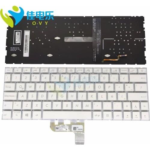 OVY LA Backlit Keyboard for ASUS Zenbook 14 UX334 UX334FA UX334F Latin white laptop Replacement keyboards New 0KNB0 162GLA00