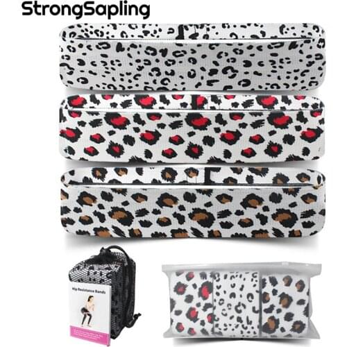 Resistance Bands 3-Piece Set Leopard Print Fitness Rubber Band Expander Elastic Bands For Fitness Exercise Band Home Workout