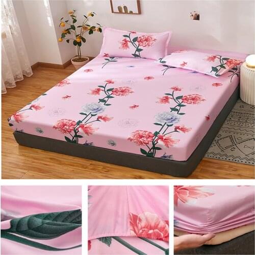 1 Pc Bed Sheet + 2 Pillowcases Bed Sheet Set 100% Cotton Floral Bedspreads Solid Washable Durable Coverlet For Double Queen Bed