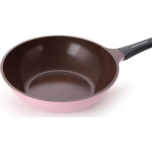 Kitchen ceramic coating smokeless non-stick wok gas cooker induction cooker pan