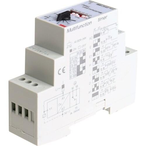 1Pc AC/DC 24-240V DHC19-M Multifunction Timer Time Relay