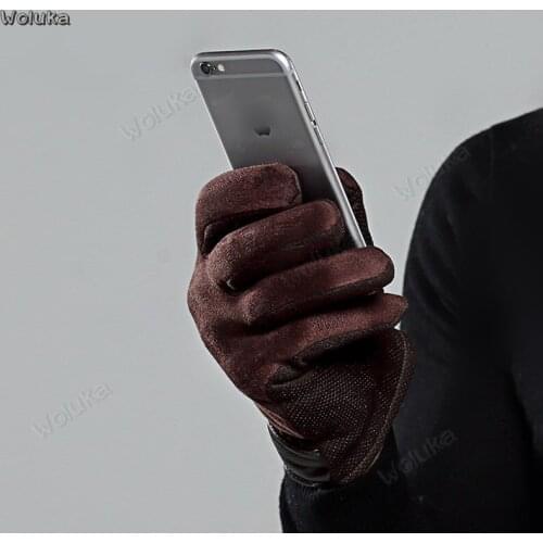 Motorcycle gloves winter plus velvet warm mens suede riding driving windproof touch screen gloves CD50 Q02