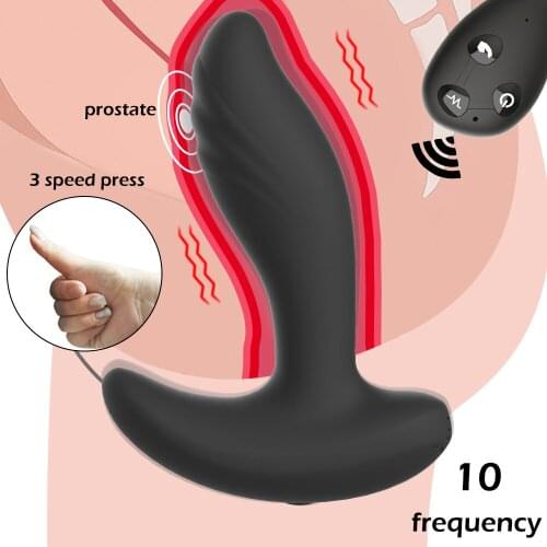 3-speed pull Vibrating Prostate Massager Men Anal Plug Remote Control 10-frequency Powerful Bullet vibration adult toy