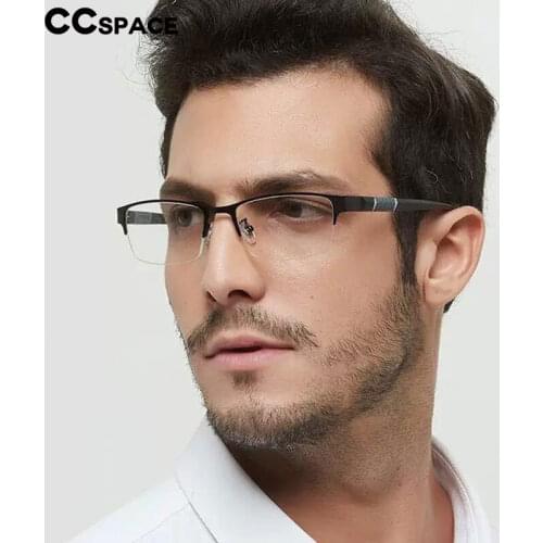 46317 Half Frame Square Finished Myopia Metal Glasses Frames Men Women Optical Fashion Computer EyeGlasses