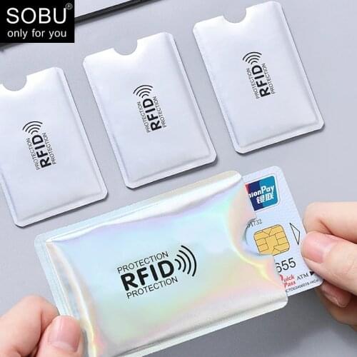 New Version Anti Rfid Barrier Card Reader Bank ID Card Prevent Demagnetization Protective Cover Metal Anti-Theft Card Holder
