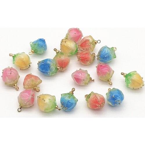 New Arrival! 17x11mm 50pcs Acrylic Painted Flower Charm for Handmade Necklace/Earring DIY Parts,Jewelry Findings & Components