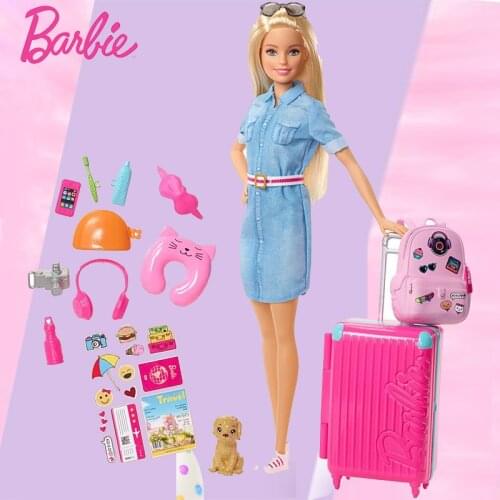 Original Barbie Travel Furniture For Dolls Baby Toys for Birthday Gift Toys for Children Girls
