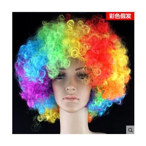 Halloween Funny Circus Clown Wigs Caps Disco Explosive Head Wig Dance Bar Wedding Party Dress Performance Decoration Props