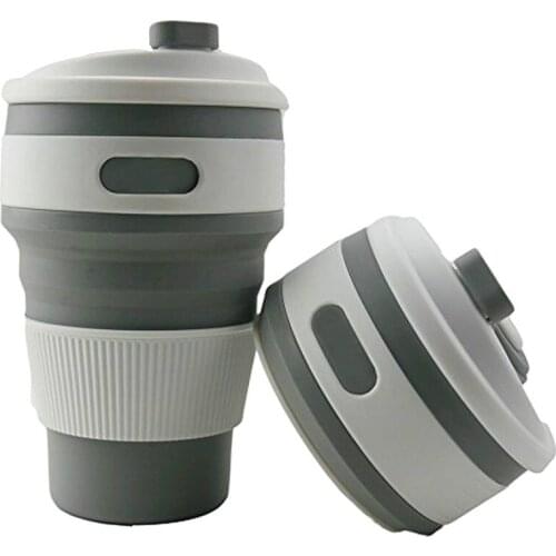 Hot Folding Silicone Cup Portable Silicone Telescopic Drinking Collapsible Coffee Cup Multi-function Foldable Silica Mug Travel
