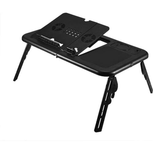 Portable Mobile Laptop Table Bed Sofa Laptop Desk with USB Cooling Fans Folding Table Notebook Desk For Home Office ComputerDesk