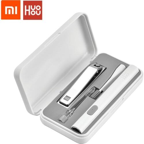 Xiaomi Mijia Huohou Portable Ear Wax Cleaner Nail Clipper Set Rechargeable Swabs Pick Remover Ear Pick Cleaner With Storage Box