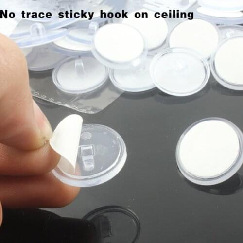 Ceiling Transparent Strong Hook Self Adhesive Christmas Seamless Hanging Flag Hooks Round Small Disc Wall Storage Organization