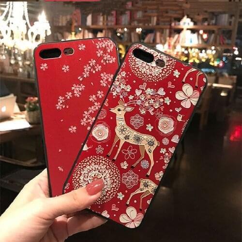 Red Animal Festive Deer Phone Case for HUAWEI Cat Rabbit Cute Phone Cover for Huawei Mate20/30 Pro Huawei P30/P40 for Nova3/4/5