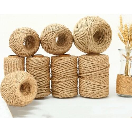 /2/3/4/5/6/8/10/12/14mm Hemp Rope Twine Diy Material Thickness Hand-Woven Jute Grid Photo Wall Decoration Net Tag Binding