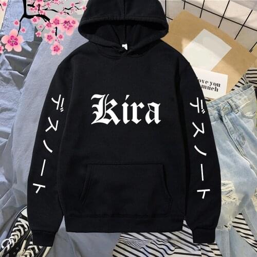 Death Note Letter Printed Hoodies Hip Hop Streetwear Men Women Anime Hooded Sweatshirt Pullover Hoodie