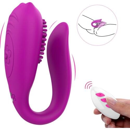 U-Shape Couples Pleasure Toys with Vibratiing Stimulating Silicone for Adult Waterproof Sex Toys for Woman Man Flirting Bullet