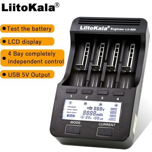 Liitokala Lii-500 Lii-500S Lii-600 Smart Charger for NiMH Li-FePO4 IMR lithium battery and can discharger test battery capacity