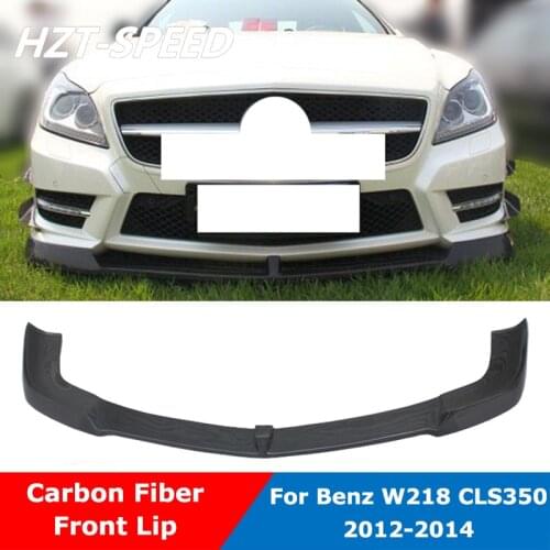 V Style Carbon Fiber Front Lip Bumper Chin Diffuser Shovel For Benz W218 CLS Class CLS350 Car Modification 2012-2014