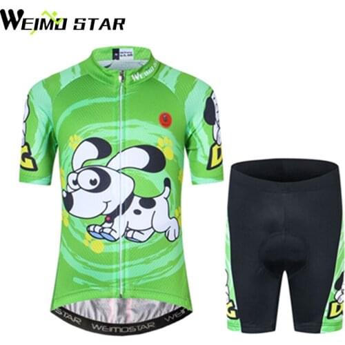 Weimostar Cycling Clothing Short Sleeve Summer Kids Cycling Jersey Set Boys Girls MTB Bicycle Ropa Ciclismo Children Bike Wear