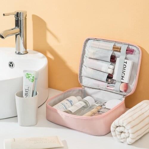 Waterproof Cartoon Storage Bag Ladies Cosmetic Storage Bag Portable Travel Wash Cosmetic Bags Towel Bathroom Storage Basket