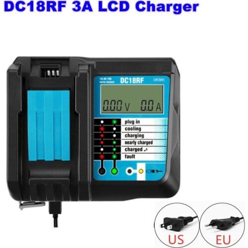 18V Battery Charger 14.4V BL1445 BL1440 BL1430 BL1860 BL1840 BL1850 Charging BL1860B Spare Battery Charger DC18RF 3A LCD Charger