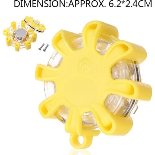 1pc 4W Red 8 LED IP68 Emergency Safety Flare Warning Light Emergency Road Flares Signal Lamp 3 Different Flash Magnetic Base