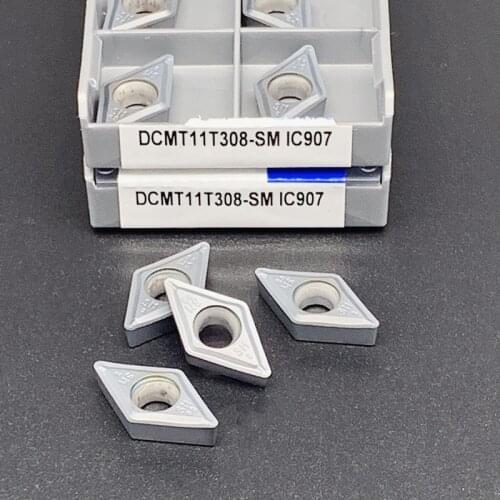 10PCS DCMT11T308-SM IC907/IC908 Internal Turning Tool CNC Carbide Insert DCMT Turning Tools Blade Cutter
