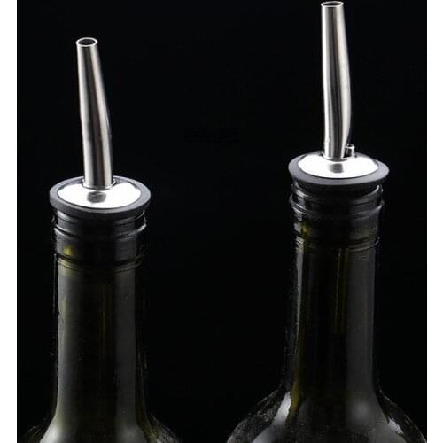 100pcs Food-grade Stainless Steel Wine Bottle Stopper Bar Supplies Spout Pourer Cork Wine Bottle Stopper Dispenser Leakproof