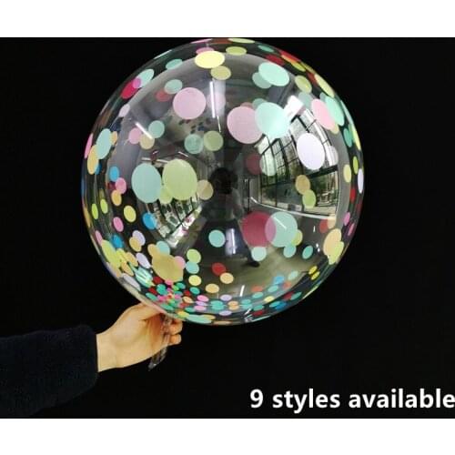 2Pcs 20inch Print Transparent Balloons Helium Balls Air Happy Birthday Balloons Decoration Party Birthday Ballons Bobo Balloon